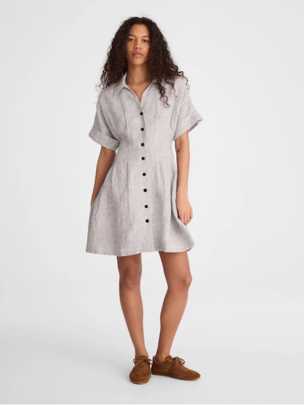 Madewell The Perry Mini Shirtdress 100% Linen Striped coastal euro summer breezy
